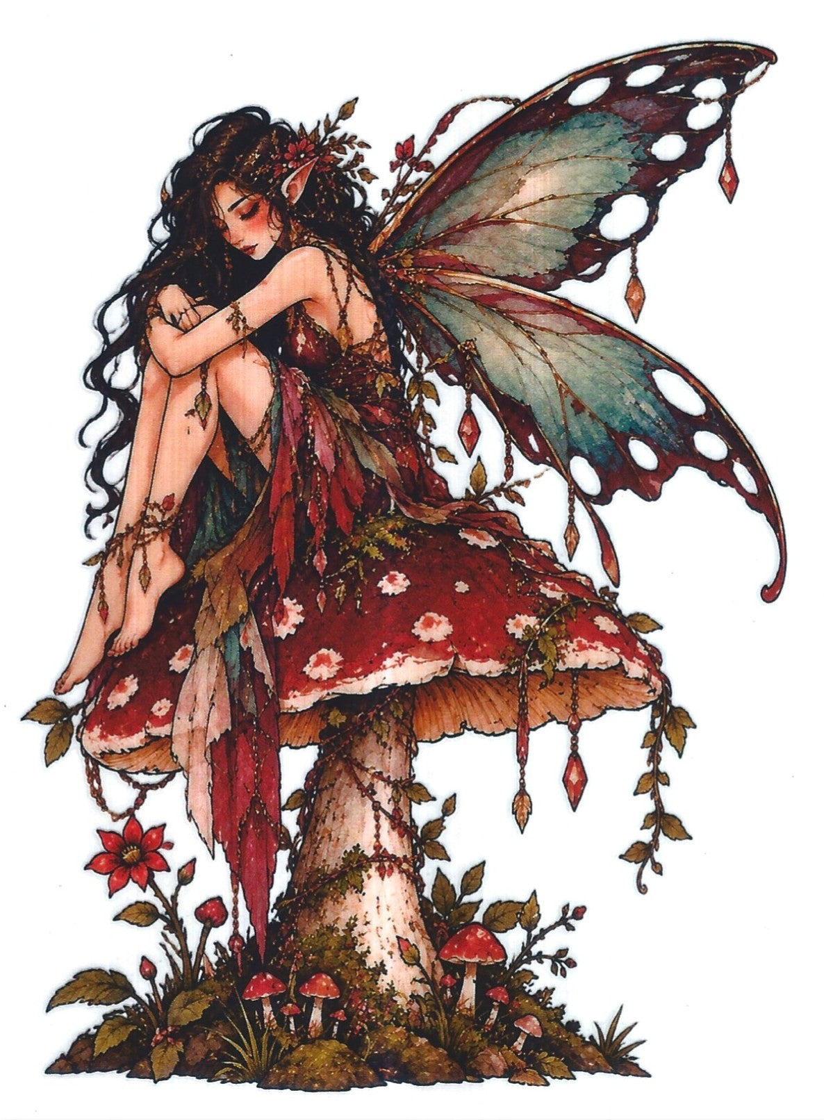 -Fairy on a Mushroom- Art By Musie Originally Designed UVDTF- Printed by 216