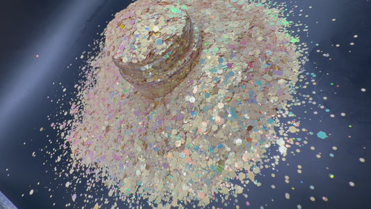 -Royalty- Gold, Opal Textured Custom Mixed Glitter