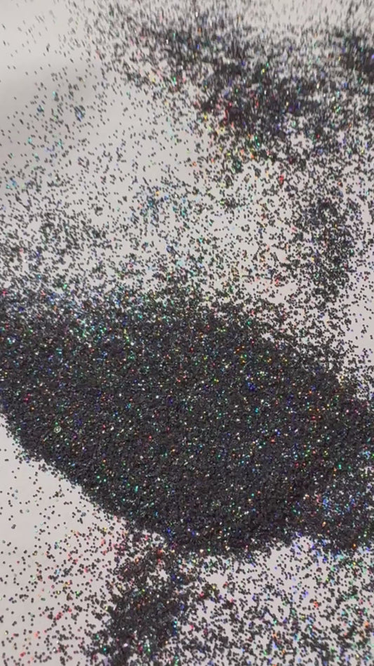 -Midnight Prism- Holographic Black Fine Glitter